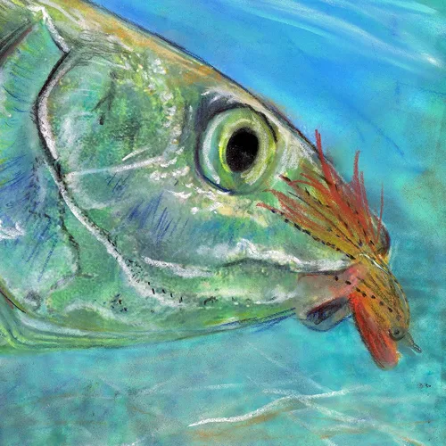 Vista 6 de Redfish and Bonefish Prints Set of Two Hand Signed Fishing Artworks by Jack Tarpon Fishing Gift for Him or Her Saltwater Nature Fisherman Decor