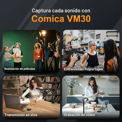 Vista 7 de COMICA VM30 Micrófono inalámbrico de escopeta con salida USB-C y 0.1 in