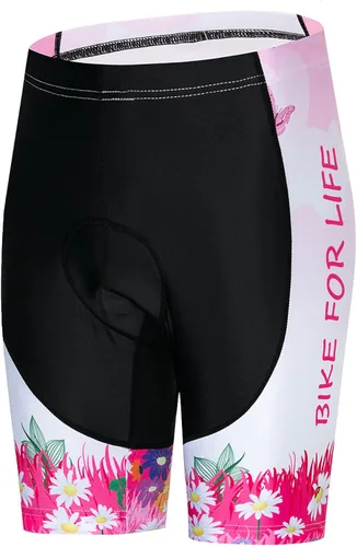 Vista 5 de Conjunto de ropa de ciclismo de manga corta con pantalones cortos acolchados de secado rápido para mujer