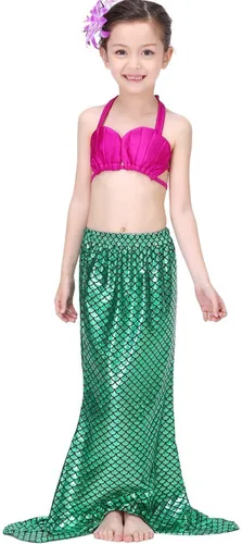 Vista 5 de FOUNDO - Traje de baño de bikini con diseño de cola de sirena 3 piezas