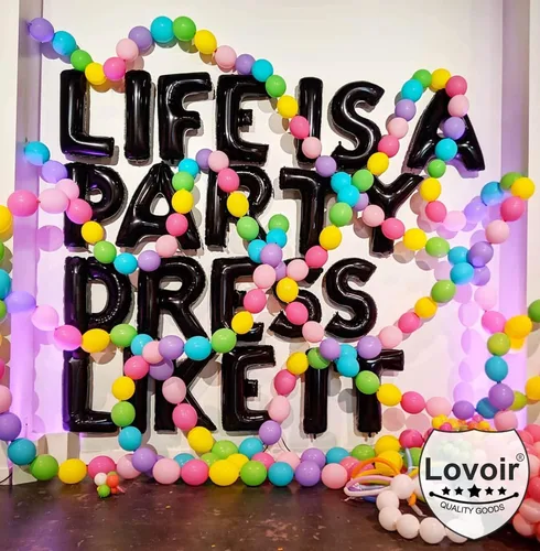 Vista 3 de Lovoir Globos grandes de 40 pulgadas con letras B negras de gran tamaño, globo de helio de aluminio de Mylar para decoración de fiesta