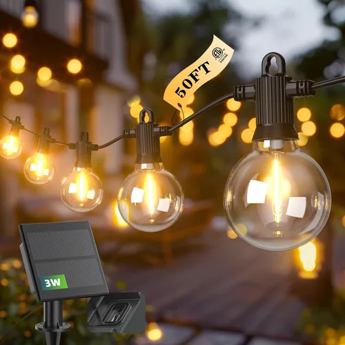 Vista 16 de Kawaya Tira de luces LED de 240 pies para exteriores, impermeable, regulable, G40, globo G40, iluminación para exteriores con 120 + 4 bombillas