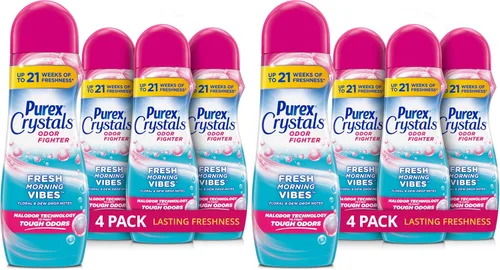 Vista 11 de Purex Crystals In-Wash - Potenciador de aroma, flor de cerezo y jengibre, 21 onzas (paquete de 4), tecnología de frescura y eliminación de olores