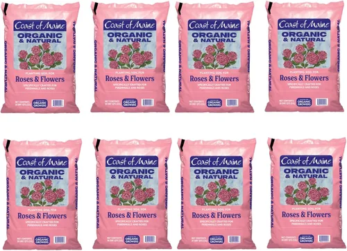 Vista 4 de Coast of Maine Suelo de plantación orgánico y natural para rosas y flores, suelo de jardín premium con estiércol compostado, turba de Sphagnum
