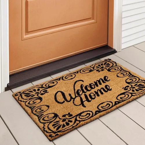Vista 17 de LuxUrux Alfombra de Fibra de Coco de Bienvenida - Respaldo Extra Resistente, 17'' x 30'' Alfombra Natural para Puerta - Fácil de Limpiar, Hermoso
