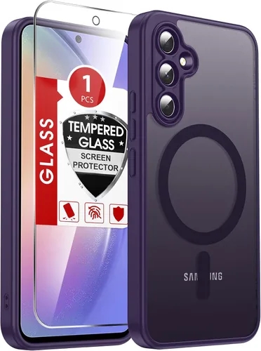 Vista 189 de LeYi Funda para teléfono Samsung-S23: protector de pantalla e imán MagSafe Púrpura