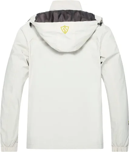 Vista 2 de GIISAM Chaqueta impermeable y a prueba de viento para hombre, ligera, con capucha, chaqueta deportiva de montaña para hombre, cortavientos