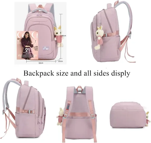 Vista 2 de VIDOSCLA Mochila de primaria para niños, mochila de escuela primaria, mochila para niñas y estudiantes al aire libre, gris, L, Mochilas tipo mochila