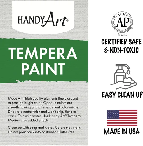 Vista 4 de Handy Art Pintura al temple premium, negro, botella de pinta de 16 oz