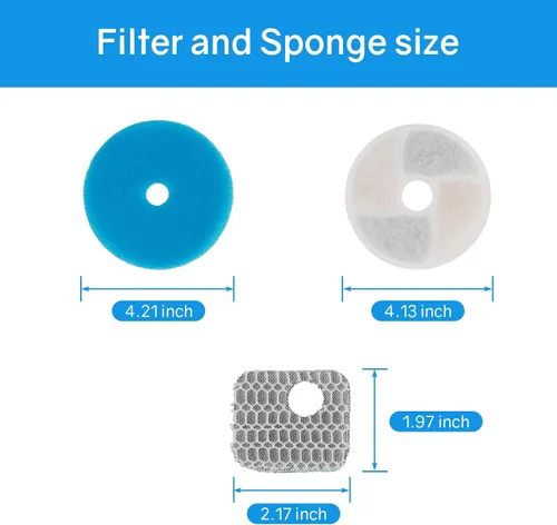 Vista 5 de Filtros de repuesto de agua para gatos, paquete de 8 – Filtros de repuesto oficiales para fuentes de agua potable ANNAINUTC Cat