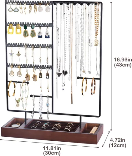 Vista 6 de ProCase Paquete de joyas de viaje con soporte organizador de joyas de 6 niveles
