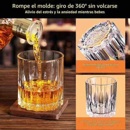 Vista 4 de Juego de 2 vasos de whisky de 11 onzas, vaso de bourbon, vasos de rocas