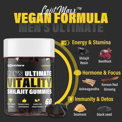 Vista 5 de Shilajit - Gomitas para hombres y mujeres Shilajit para hombres – Shilajit puro orgánico Alta potencia 85+ minerales traza y ácido fúlvico