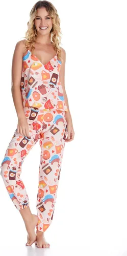 Vista 2 de Dolce D'Amore Conjunto de pijama para mujer, ropa de dormir con pantalones casuales, otoño