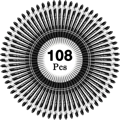 Vista 106 de Hasta 500 bolígrafos personalizados a granel con logotipo de mensaje de nombre comercial, bolígrafos grabados personalizados con lápiz óptico