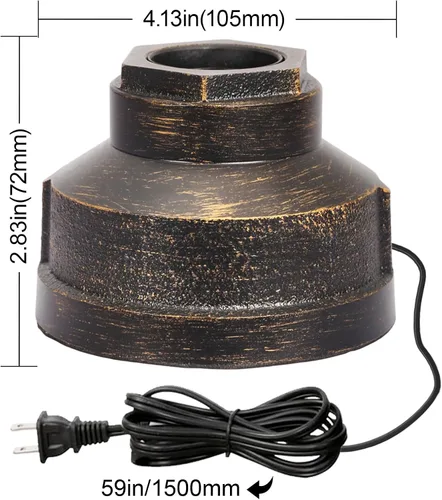 Vista 4 de Base de lámpara de mesa pequeña con control táctil, luz táctil industrial, base de bombilla Edison vintage, regulable para mesita de noche, luz