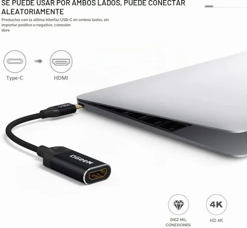 Vista 4 de QGeeM - Adaptador USB C a HDMI, cable adaptador 4K USB tipo C a HDMI [compatible con Thunderbolt 3/4], adaptador HDMI para portátil MacBook Pro/Air