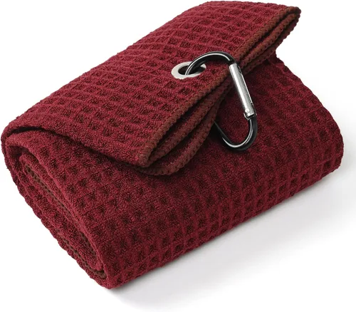 Vista 9 de Mile High Life Toalla de golf premium de tejido de gofre, 16 x 24 pulgadas, extra absorbente y de secado rápido, microfibra ultrasuave, clip
