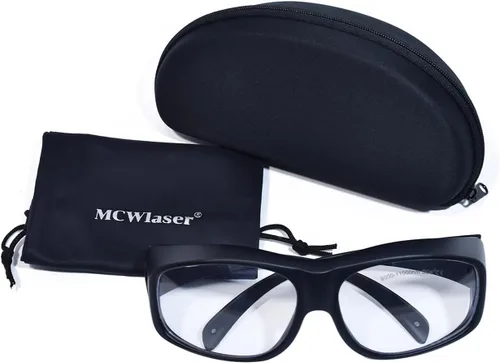 Vista 10 de MCWlaser Gafas de seguridad láser de CO2 10600nm Gafas de seguridad OD5+Profesional de protección láser tipo reflectante