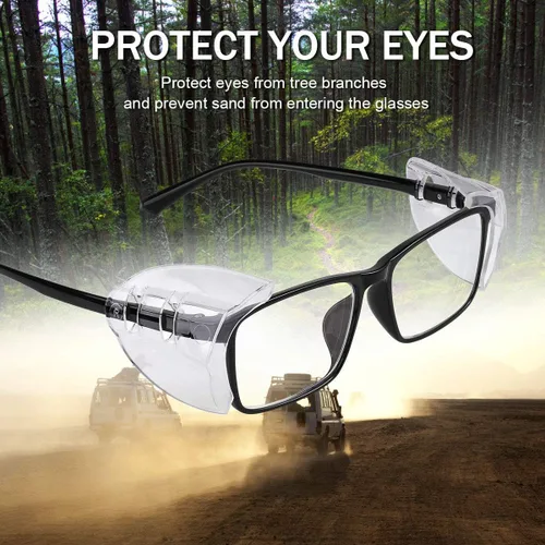 Vista 2 de MELASA Protectores laterales para lentes graduados, protectores laterales flexibles para lentes graduados, se adapta a anteojos pequeños a medianos