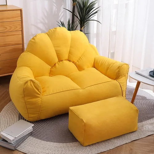 Vista 8 de HWOEK Lazy Sofa puff con reposapiés – sin relleno, funda suave para puf, almacenamiento de animales de peluche o asiento de tumbona de espuma