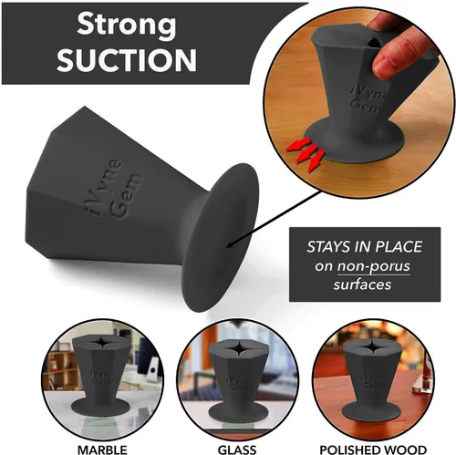 Vista 5 de iVyne Gem - Colector de desechos de vinilo con succión y soporte para herramientas de deshierbe para vinilo (negro)