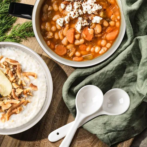 Vista 9 de Tazones de sopa con asas y cucharas, cuenco de cerámica para ramen de 30 onzas con tapa, tazas grandes para fideos instantáneos, cuencos grandes
