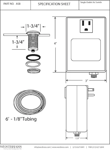 Vista 2 de Disposición Air Switch y caja de control de salida única en cobre envejecido)
