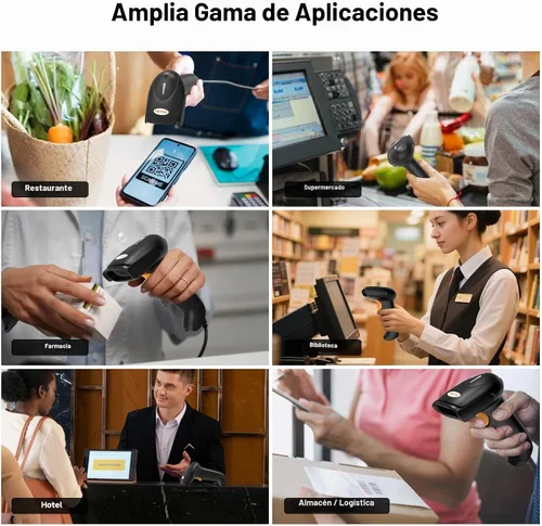 Vista 7 de VOTTAN Escáner de código de barras QR 2D, Bluetooth y 2.4G inalámbrico y USB con cable para conectar iPad teléfono, tableta, PC, POS, UPC EAN 1D