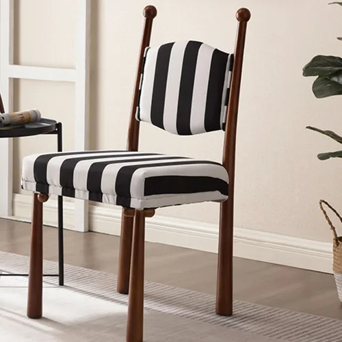 Vista 9 de Sillas de comedor de madera, sillas de cocina con material de lana de cordero, asiento tapizado, silla de sala de estar para estudio y comedor, sala