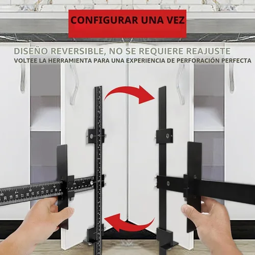 Vista 3 de Vicrays Plantilla de mango de hardware para gabinete, herramienta de plantilla de gabinete de aleación de aluminio, herramienta de perforación