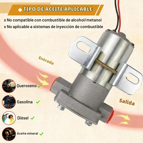 Vista 6 de Bomba de combustible eléctrica USTAR de 97 GPH, 7 PSI. Reemplaza 12-801-1. Multifuncional. Fácil de instalar. Confiable (97 GPH)