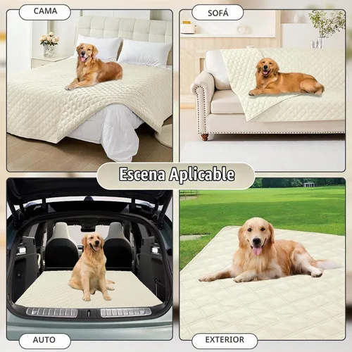Vista 7 de Smiry Funda Impermeable para Cama de Perro Manta para Mascotas, Manta Suave y Lavable para Perros para Muebles Cama Sofá Sofá Reversible, a Cuadros