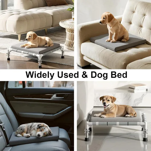 Vista 6 de Cama Elevada para Perros al Aire Libre - Cama Refrescante Elevada para Perros de Exterior con Cojín, Cama Hamaca para Perro con Marco de Acero