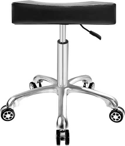 Vista 6 de Antlu Taburete giratorio ajustable para masaje oficina tatuaje cocina, trabajo pesado taburete hidráulico con ruedas (negro)