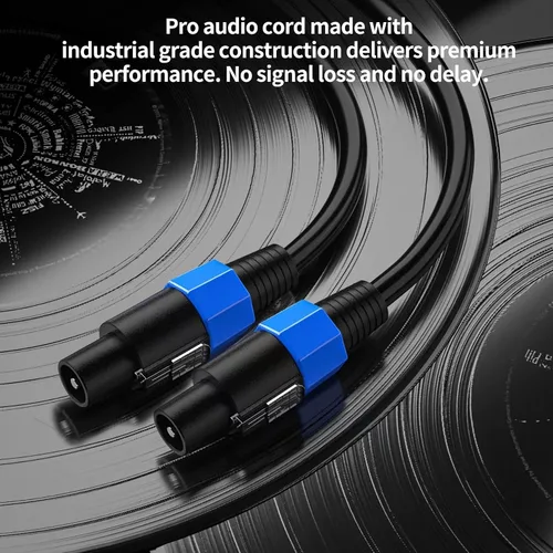 Vista 5 de Paquete de 2 cables de audio Speakon a Speakon de 6 pies, cable de audio profesional de 12 AWG con bloqueo giratorio