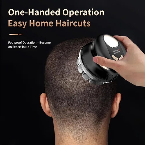 Vista 3 de Kit de corte de pelo automático para hombres, cortadora de pelo circular automática recargable por USB, con recortadora, kit de aseo eléctrico