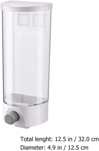 Vista 5 de Kichvoe Tarro de almacenamiento montado en la pared 1.5L dispensador de grano transparente a prueba de humedad organizador de alimentos ahorro