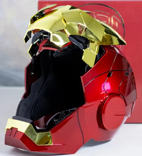 Vista 3 de Iron MK5 Casco Control por voz Cosplay Cosplay Cosplay electrónico Abrir/Cerrar LED Ojos 1:1 Máscara