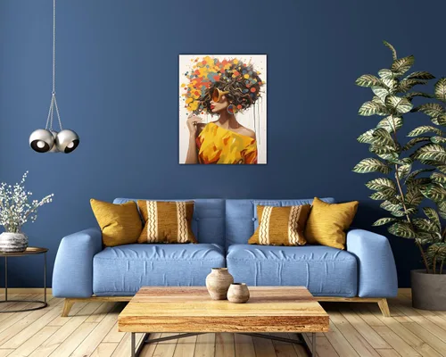 Vista 196 de Arte de pared afroamericano, decoración de rey y reina bailarín negro para sala de estar, arte de pareja de amor negro para dormitorio, lienzo