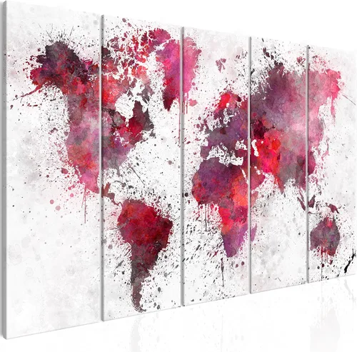 Vista 14 de artgeist Lienzo decorativo para pared, mapa del mundo, 40 x 16 pulgadas, 5 unidades, decoración del hogar, enmarcado, estirado, foto, pintura