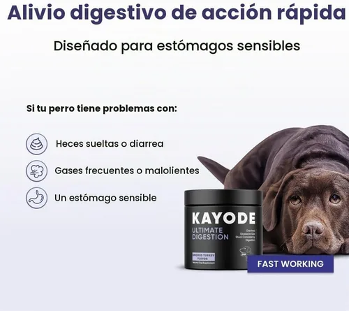 Vista 2 de Kayode Digestión definitiva. Antidiarrea de acción rápida para perros. Remedio para pedos para perros y alivio de gases para perros. Nutrientes