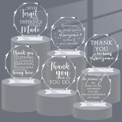Vista 8 de Geelin 6 piezas de regalo de agradecimiento a los empleados, regalos de agradecimiento de acrílico, placa inspiradora, recuerdo para compañeros