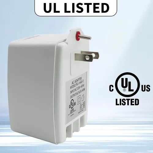 Vista 6 de Timbre de puerta de 16.5 V 40 VA enchufable de reajuste automático de transformadores de CA de seguridad, compatible con Ring Video Doorbell Pro