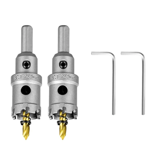 Vista 31 de SALI Kit de sierra perforadora TCT de 1 pulgada (1.024 in) con punta de carburo de tungsteno con broca piloto chapada en titanio para metal, acero