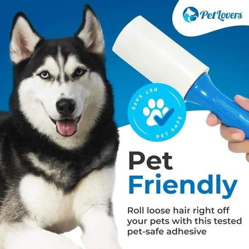 Vista 3 de PetLovers Juego de Rodillos de Pelusa Extra Adhesivos de Gran Valor para la Eliminación de Pelo de Mascotas, Removedor de Pelusa para Perros y Gatos