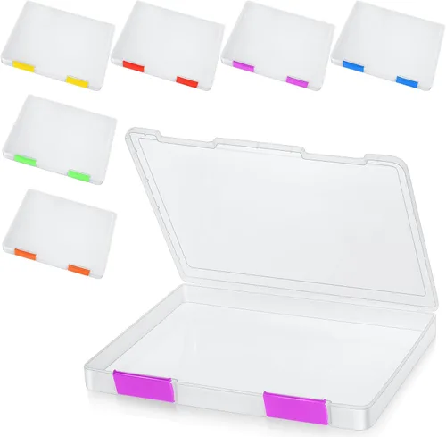 Vista 10 de PerKoop - Caja de almacenamiento de papel transparente, 6 unidades, 12.4 x 9.84 x 1.18 pulgadas, color negro