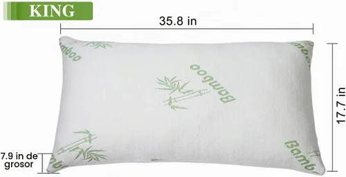 Vista 3 de iMounTEK Almohada de espuma viscoelástica transpirable de rayón de bambú con funda de almohada lavable, almohadas de primera calidad para dormir