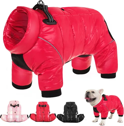 Vista 12 de AOFITEE - Abrigo para perros, impermeable para invierno, cálido traje completo para perros, abrigo de invierno para perros pequeños, chaqueta