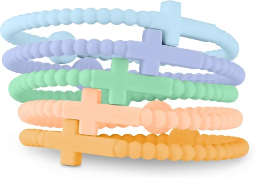 Vista 11 de Ryan & Rose Pulseras Jesús - Pulsera de silicona cruzada aleación